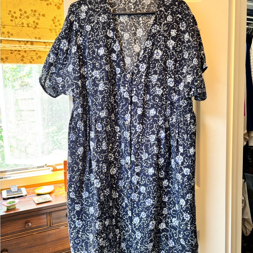 Madewell Navy Floral Mini Dress